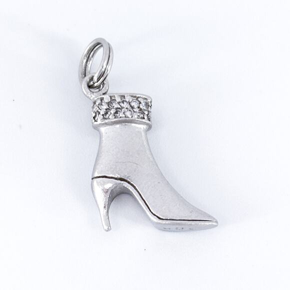 Vintage Sterling Silver 925 High-Heel Shoe Pendant | Dainty Shoe Charm - Picture 5 of 10